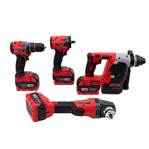 <strong>Kit</strong> <strong>Pro</strong> 18V - Perceuse a Percussion, Visseuse Impact, Meuleuse &amp; Marteau (4 Outils) Pour Chantiers <strong>Power</strong> Tools <strong>Kit</strong> Hand Tool Set - Product Image 2