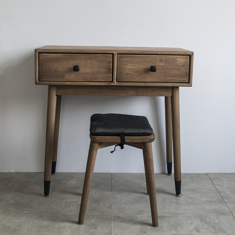 tiroir sans miroir + tabouret carré 30-noyer noir