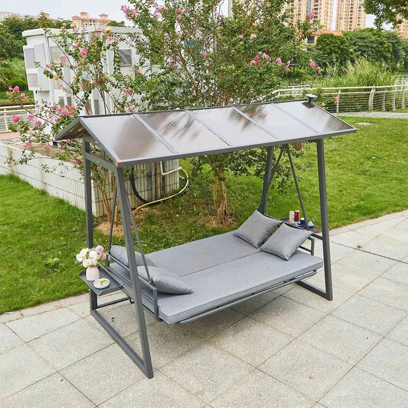 Columpio de aluminio fundido para exteriores de diseño moderno para el hogar, balcón, Villa, patio, gimnasio, parque, Salón Escolar, colgante Doble