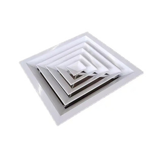 Klima havalandırma için alüminyum 4 yollu kare hava difüzörü Louvred yüz tavan tipi difüzör - Product Image 5