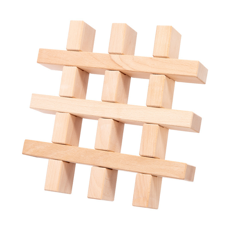 6 toothed building blocks (beech wood)