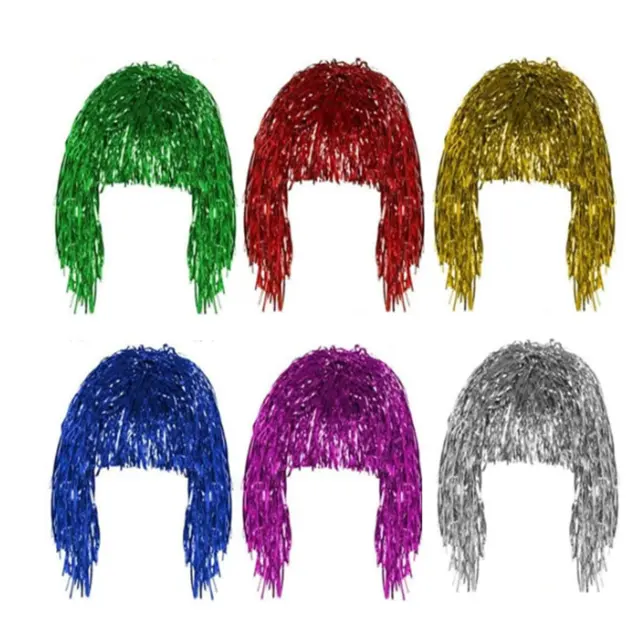 Dress Up Cosplay brillante pelo oropel para pelucas colorido postizo fiesta lámina oropel peluca