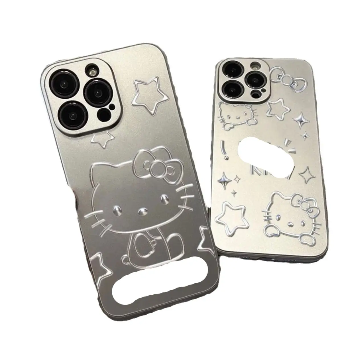 BoTu Kt Telefonhülle Kawaii kreative Metallbeschichtung weiche Abdeckung Handyhülle für iPhone 14 13 12 11 14Promax Pro
