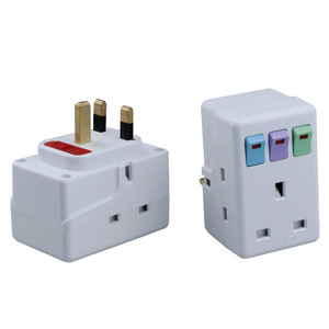3合1扩展插头适配器13A 250V UK Type-G BS 3引脚便携式多1至3旅行适配器电源插座开/关开关 - Product Image 3