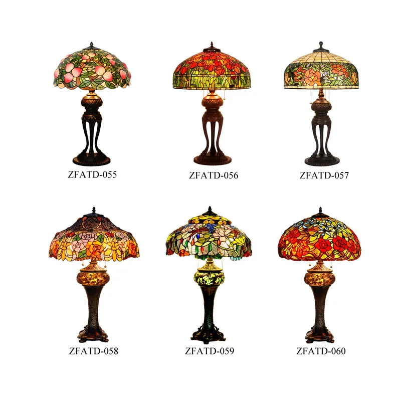 ZF 50% off China factory art style table lamp tiffany lamp shade stained glass european tiffany table lamp style