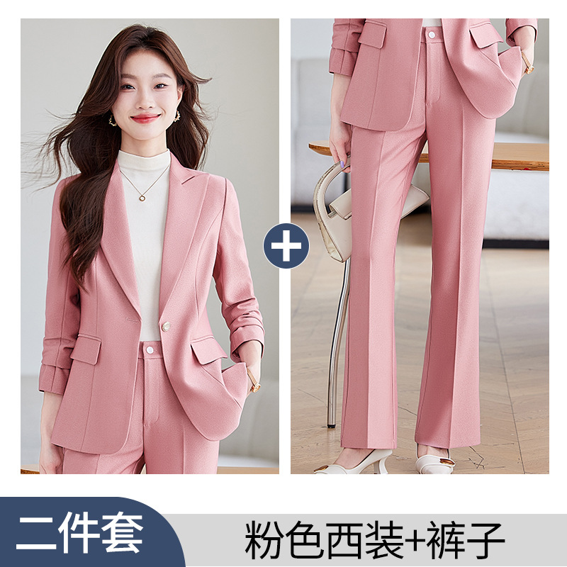Pink suit with flared pants