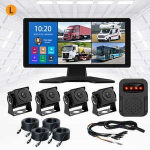 Pantalla táctil AI de 10 pulgadas 4K Quad Universal Pantalla dividida Sistema de grabadora de video 4 canales Cámara de salpicadero Punto ciego Coche Caja negra - Product Image 2