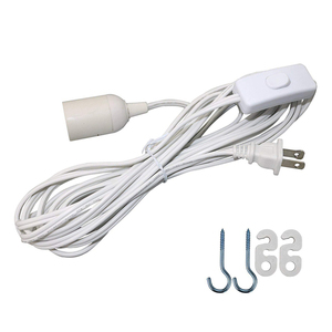 12Ft EXTENSION แขวนโคมไฟสายไฟ E26 E27 ซ็อกเก็ต/ปิดปลั๊กจี้โคมไฟสำหรับห้องครัวห้องนอนพืช - Product Image 1