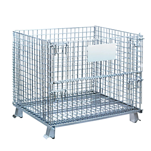 Contenedor de alambre de acero plegable apilable uni-silencioso, caja de seguridad plegable plateada para malla de taller de almacenamiento logístico, - Product Image 2