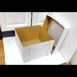12x12x6 Bottom and Separate Lids Style White Cardboard Paper Cake Box Cake Packaging Box Custom Bakery <strong>Boxes</strong> - Product Image 6