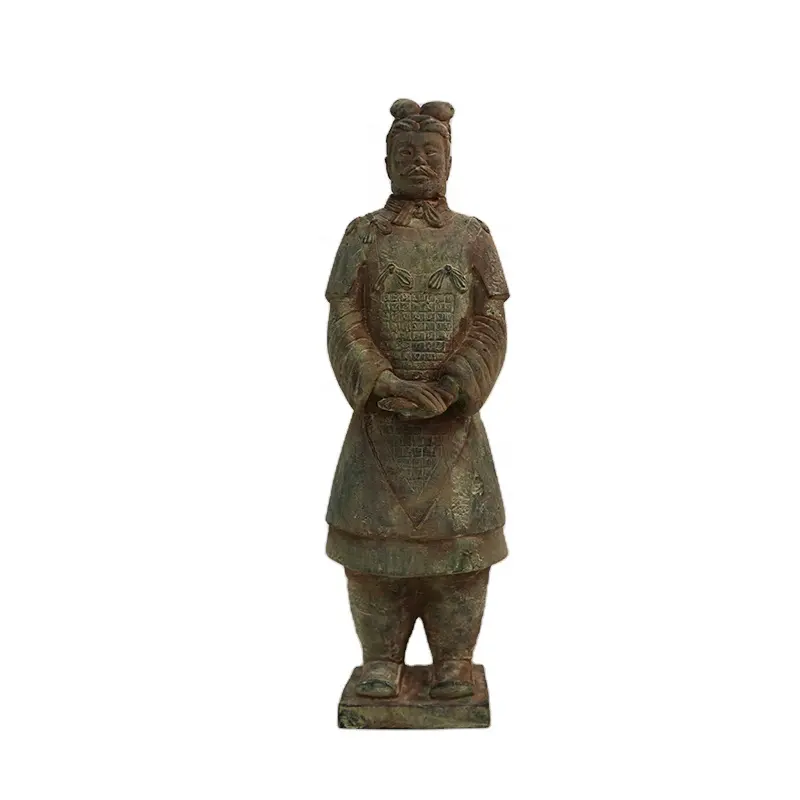 Artesanato em resina antiga fengshui antigas figuras famosas da cultura da dinastia Qin guerreiros de terracota