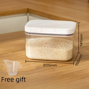 Umidade-prova e mofo grão plástico prova transparente tanque barril arroz Bulk Food Storage Container Cereal Dispenser for Rice