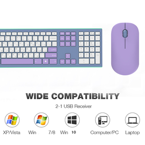 Combo de teclado y mouse inalámbricos de tamaño completo de 2,4 GHz, teclado ruso inalámbrico con teclado numérico para computadora, PC, computadora de escritorio, computadora portátil - Product Image 2