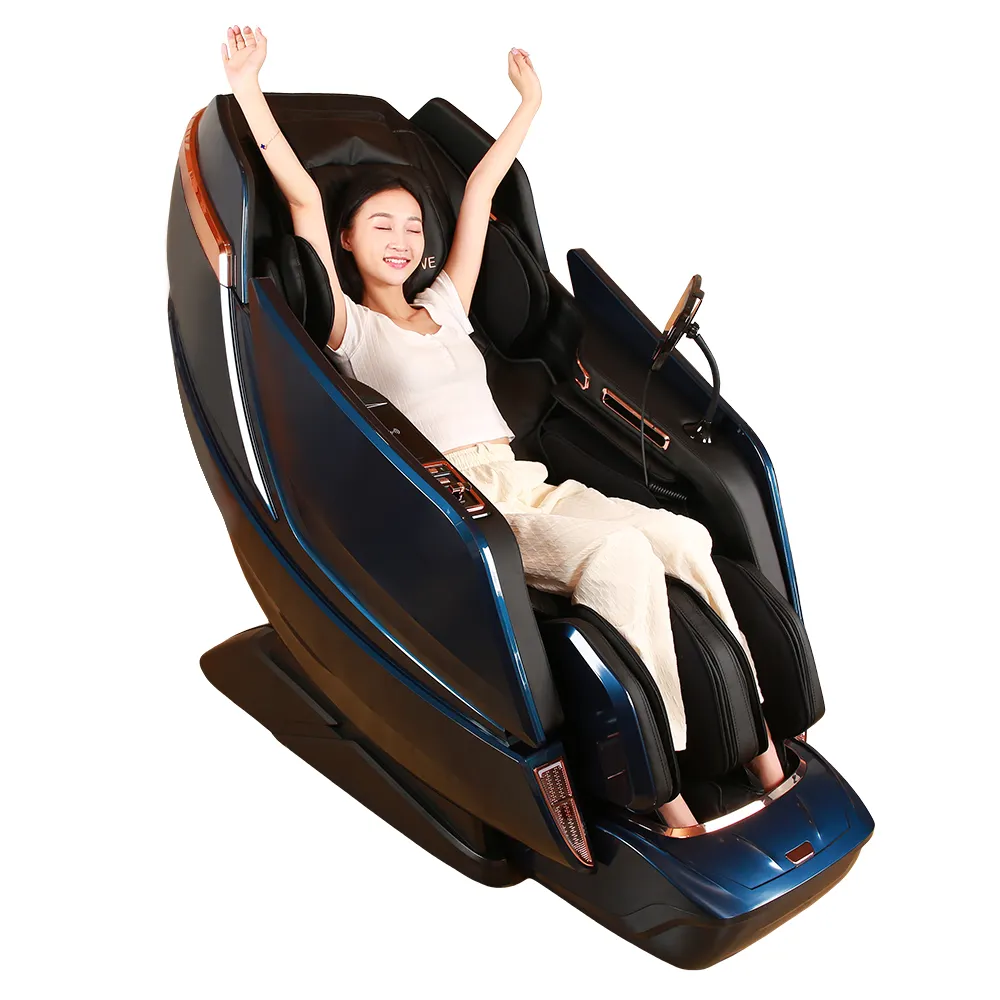 बिजली ऐ स्पीकर शून्य गुरुत्वाकर्षण कुर्सियों मालिश 4D नियंत्रक गरम मालिश कमाल झुकनेवाला कुर्सी के साथ एलसीडी टच स्क्रीन