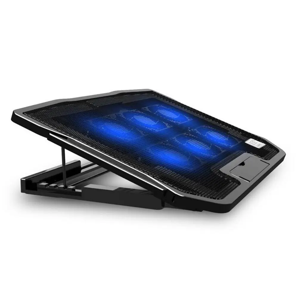 Nuovo design in alluminio di raffreddamento del computer portatile pad con sei ventilatori di raffreddamento