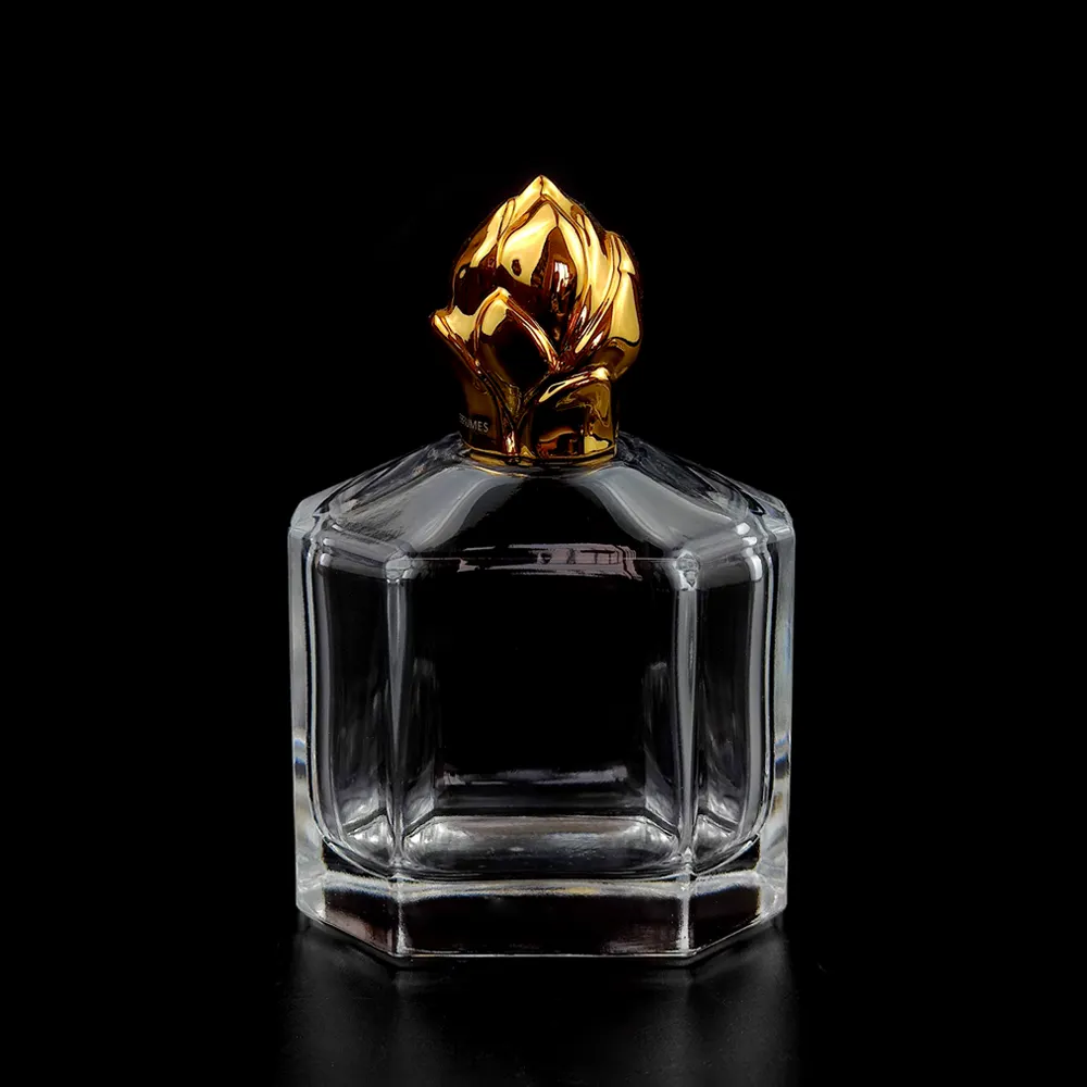 豪華なアラビックスタイルのユニークな形のスプレー香水瓶と蓋香水フレグランスフラスコバイアル、ボトルフラワートップ付き