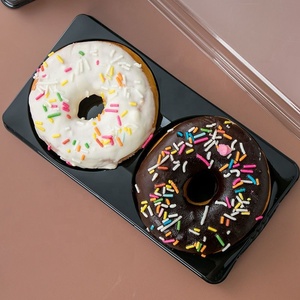 Çörek için 2 delik dikdörtgen şeffaf kapak PET plastik ambalaj kutuları - Product Image 6