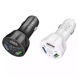Araba USB şarj aleti hızlı şarj 3.0 evrensel hızlı araç şarj 3 Port cep telefonu şarj Samsung iPhone 14 13 12 - Product Image 1