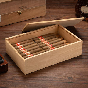 For Gift Plain Unpainted Wooden Treasure Chest <strong>Humidor</strong> for Cigars <strong>Set</strong> Cigarette Wood Box Custom Case Travel - Product Image 5