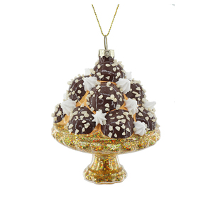 Schneeflocke Schokoladen ball Kuchen Ornamente für Thanksgiving Blumen verwenden Weihnachts baum Layout Kreative Anhänger Glas gemalt