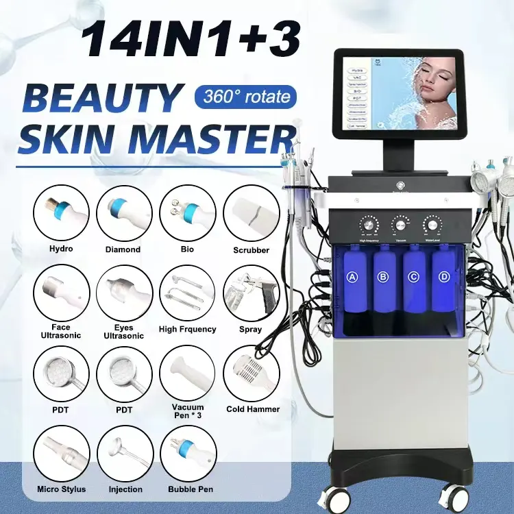 Hydra 12 en 1 Facial Diamond Peeling Hydro Facial Machine Équipement de beauté Hydra Dermabrasion Machine