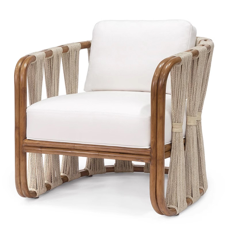 Canapé simple (tresse en corde couleur bois)