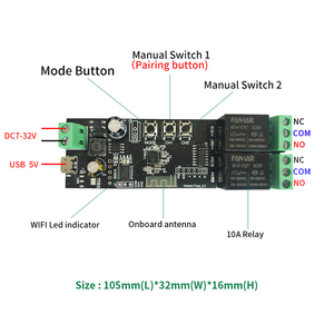 2CH Tuya Switch Wireless <strong>WiFi</strong> Switch Module Smart Life APP Remote Control DIY Smart Home 2Gang <strong>Relay</strong> - Product Image 5