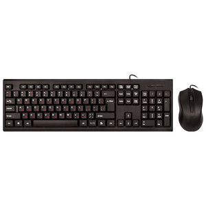 Factory Good Sales Fashion 104 Key Wired <strong>Keyboard</strong> and Mouse Combo With Russian Layout in Black - Product Image 1