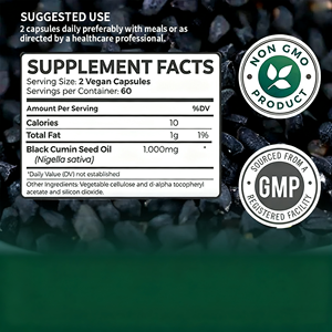 مصنع تصنيع المعدات الأصلية ممتاز نباتي طبيعي زيت بذرة سوداء سوفتغيلس مكمل عشبي لدعم صحة بشرة القلب - Product Image 6