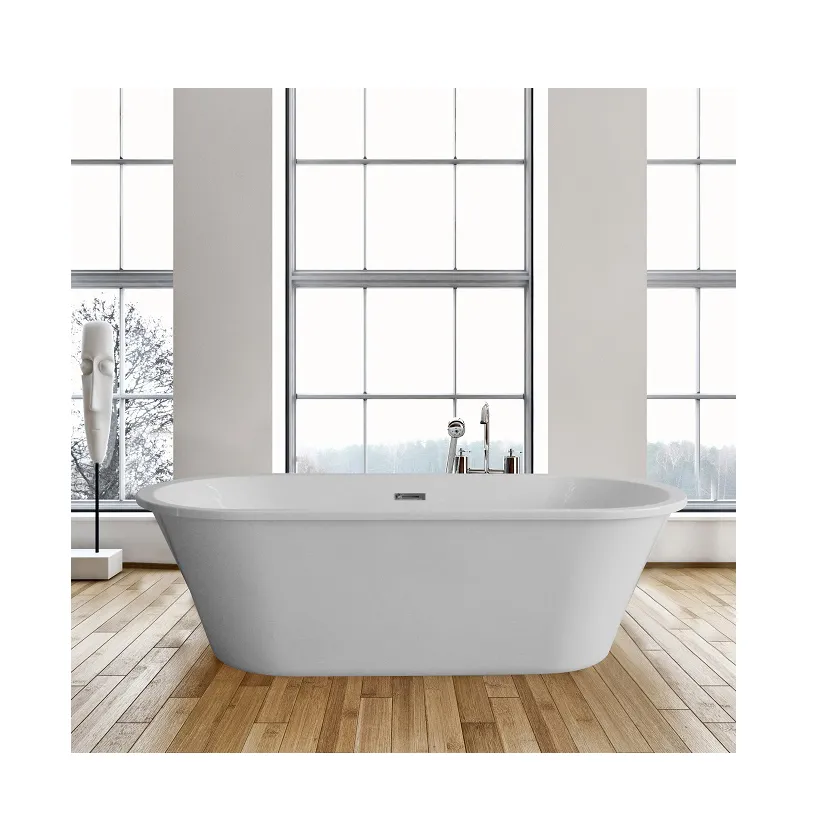 Factory wholesale hotel with luxury modern independent immersion oval bathtub.