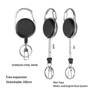 100cm 40 inch Kính thiên văn Chiều dài xách tay tự động có thể thu vào Băng đo Công cụ câu cá Keychain huy hiệu Reel chủ - Product Image 2