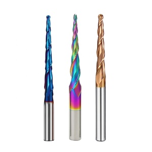 Hrc55 đồng tráng cacbua phay cắt chế biến gỗ cứu trợ <span class=keywords><strong>CNC</strong></span> công cụ vonfram thép côn bóng-end phay cắt - Product Image 4