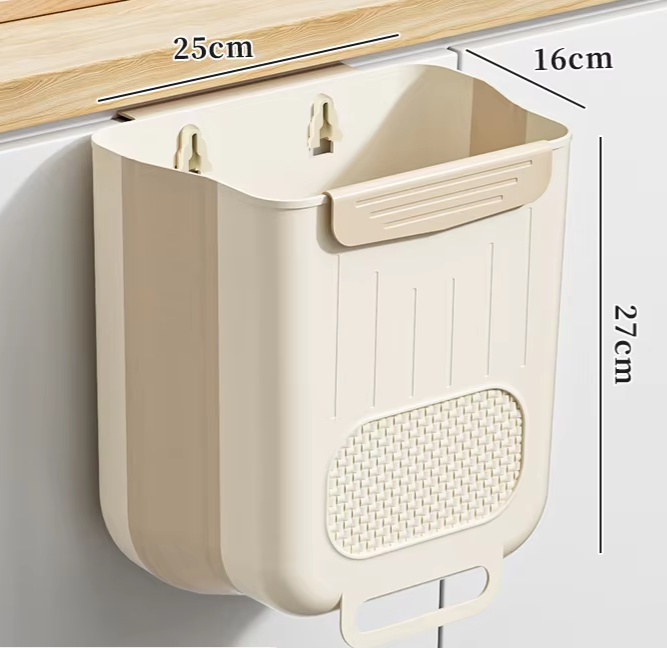 Grande cestino da parete color bianco latte con ganci