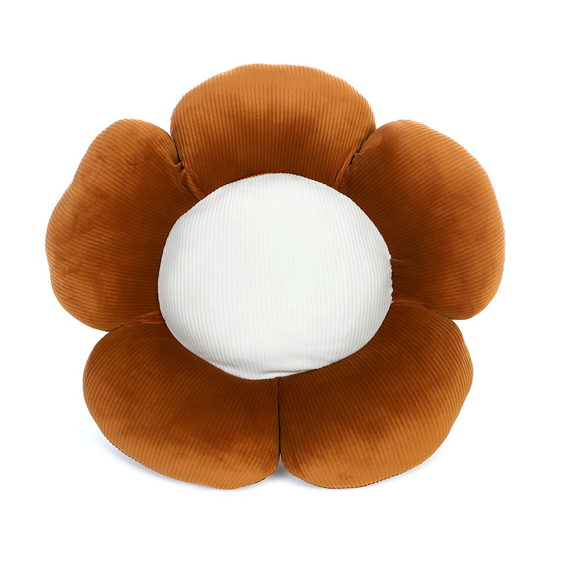 Support lombaire fleuri marron