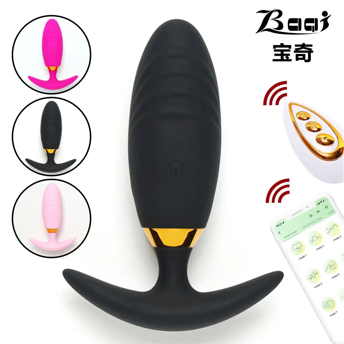 Yushan Sexy Toys 2 en 1 Control remoto Crystal G Spot estimulador de clítoris vibrador Anal Butt Plug para mujer