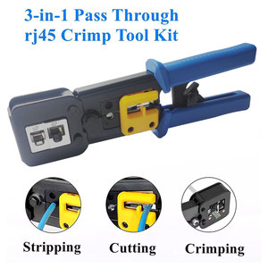 เครื่องมือเชื่อมต่อสายเคเบิลเครือข่าย Eazy RJ 45ผ่าน Crimper 6P 8P RJ11 EZ PASS Through RJ45 CRIMP tคีบ - Product Image 4