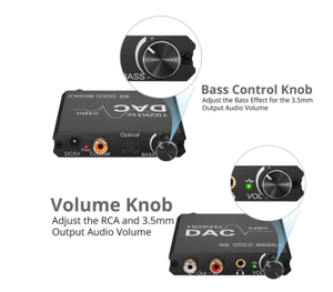 Convertidor de Audio Digital a analógico, convertidor óptico Toslink SPDIF Coaxial a RCA de 24 bits, adaptador Jack de 3,5mm, compatible con PCM /LPCM - Product Image 6