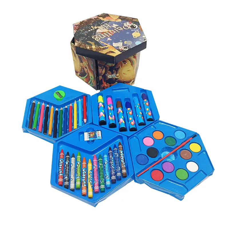 Custom Diy Toy Art Supplies produzido Óleo Pastels Giz Lápis Colorido Marcadores Pintura Desenho Brinquedos Art Set Case