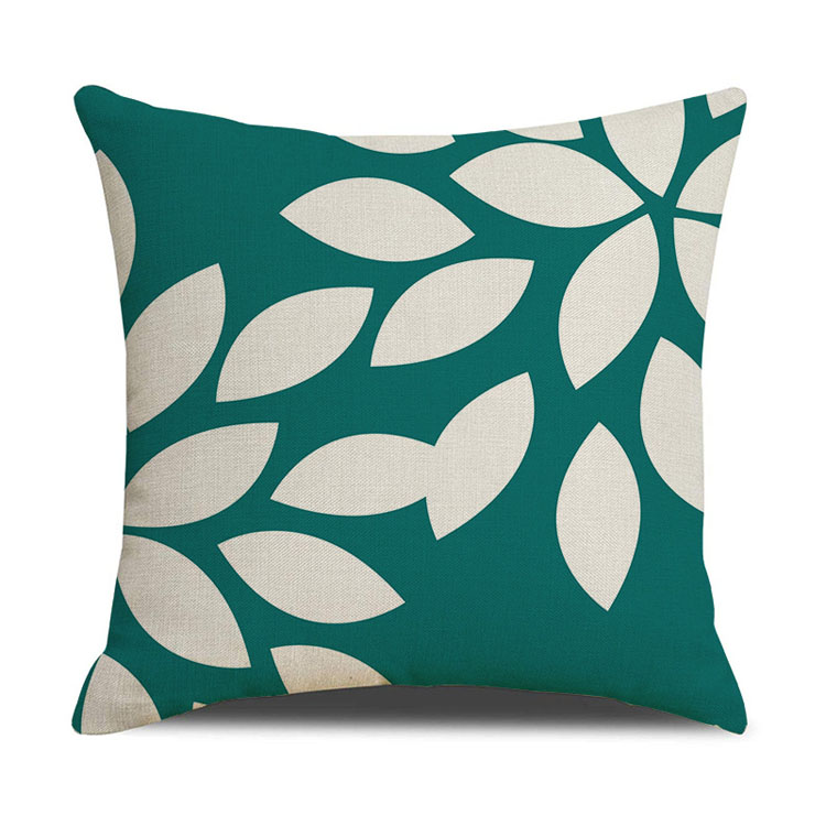 OEM Service Solid Color Custom Geometric Pattern Linen Pillow Cover Digital Printing Pillow Cushion Cover
