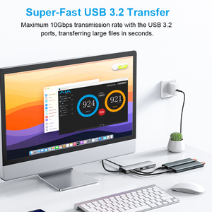 8-in-1 <strong>Usb</strong> <strong>Type</strong> <strong>C</strong> Hub <strong>Adapter</strong> Usb3.1 Sd Tf Docking Station Pd Switcher Hub Ethernet <strong>Adapter</strong> for Mobile Tablet Docking Station - Product Image 5