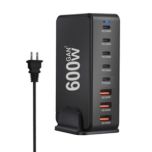 Sıcak satış Pd3.1 çok fonksiyonlu masaüstü şarj cihazı 600W GaN Pd3.1 adaptörü 8 Port hızlı USB şarj aleti cep telefonu Laptop için - Product Image 1