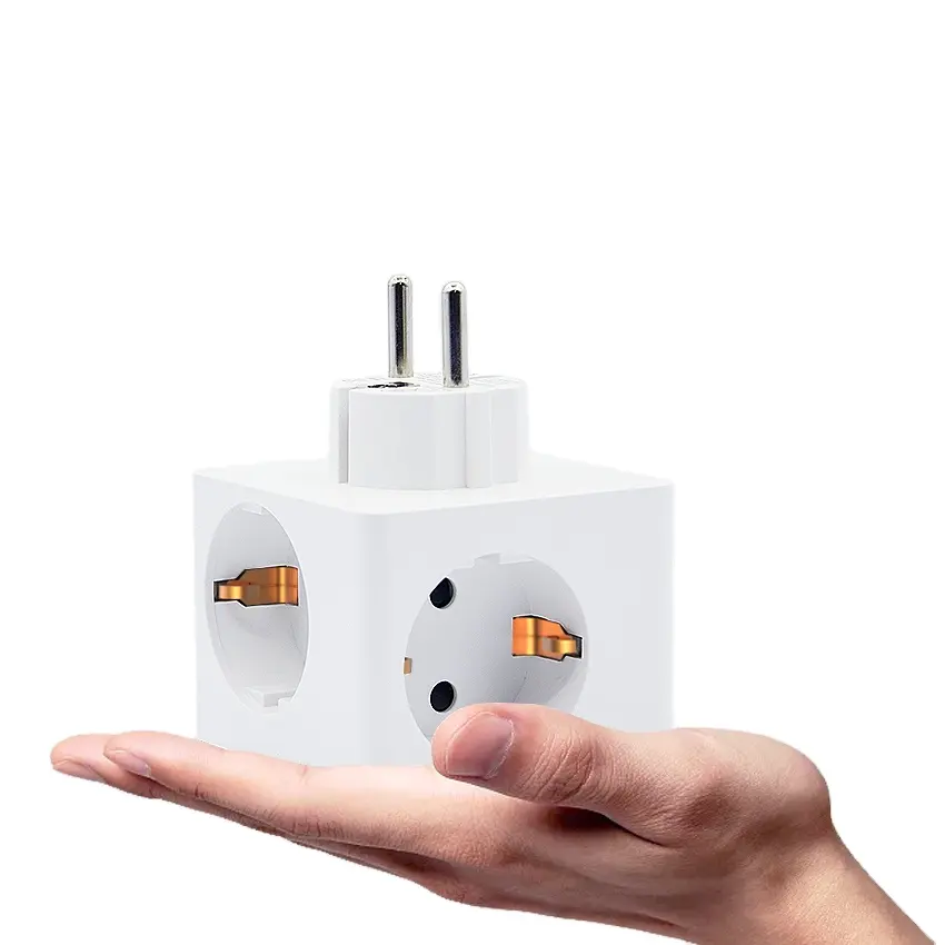 Hochwertiger deutscher Steckdosen-Power-Cube-Adapter Erweiterte Dual-USB-Steckdose 2.4A Benutzer definierte Steckdose EU-Stecker Werks versorgung