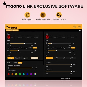 Maono ultima programmazione microfoni da gioco USB controllo EQ Microfono condensatore per microfoni da gioco con manopola 3 in 1 RGB PS4