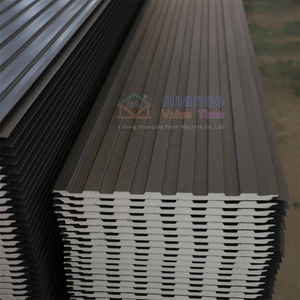 Otomatik Metal çatı ve duvar sandviç paneli üretim hattı rulo şekillendirme makinesi kaya yünü ve köpük sandviç levha yapma makineleri - Product Image 6