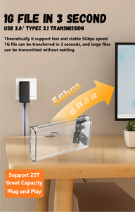 工厂新的RGB 3.5英寸透明USB 3.0 C型外部硬盘驱动器外壳内置风扇外壳，用于SATA端口HDD SSD - Product Image 4