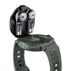 2025 nuevos relojes inteligentes a prueba de agua BT 2 en 1 reloj inteligente TWS multifunción con auriculares inalámbricos - Product Image 1