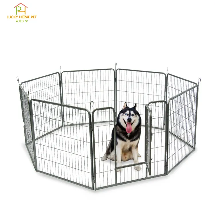 8 panel metal köpek çalıştırmak siyah ağır modüler ucuz bahçe katlanabilir köpek çit paneli kullanılan geçici çit panelleri satış