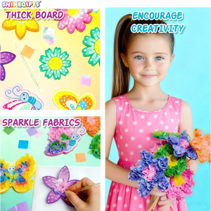 Bó Hoa 8 Hoa 2 Bướm Nghệ Thuật Và Hàng Thủ Công Cô Gái lứa tuổi 4-12 Tự Làm Hoạt Động Sáng Tạo Món Quà Poke-Trong Nghệ Thuật - Product Image 3