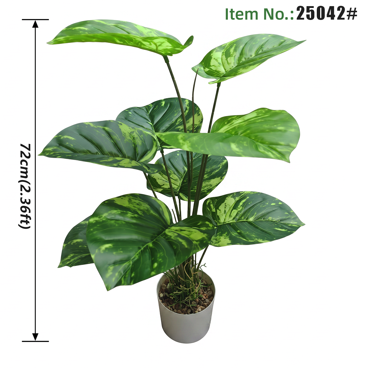 Plante artificielle en pot, Pothos tacheté vert, 72 cm