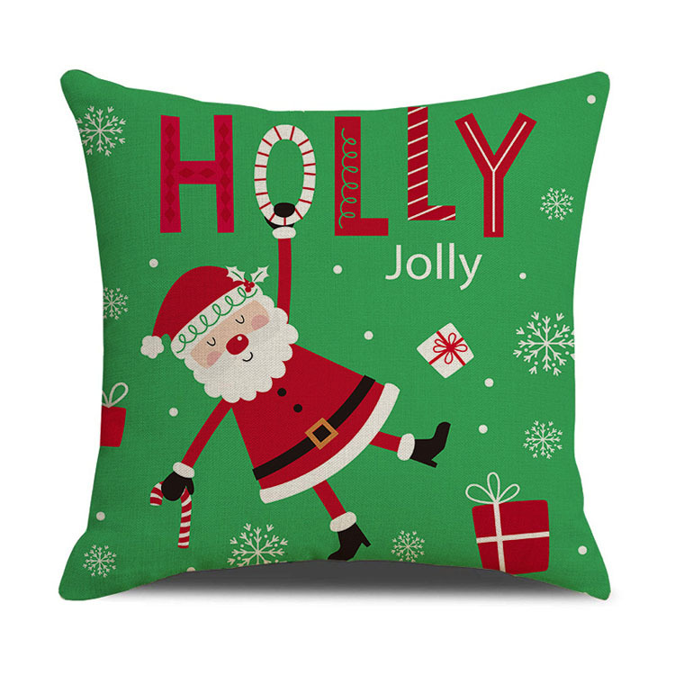 New Style Home Decor Christmas Day Pillow Case Factory Direct Sale Linen Cushion Cover